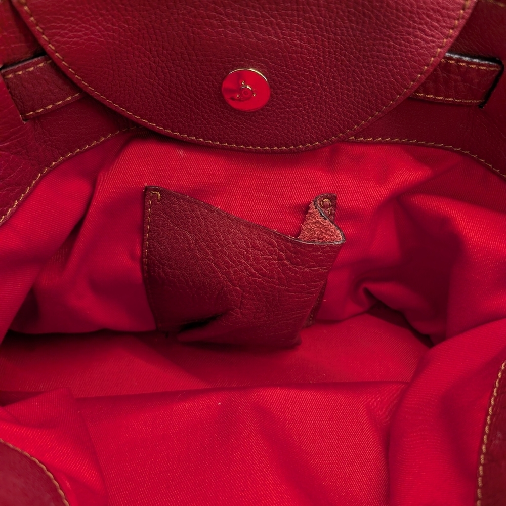 Dooney & Bourke VTG Red Leather Tote Bag, Made In Italy, EUC - Picture 10 of 13